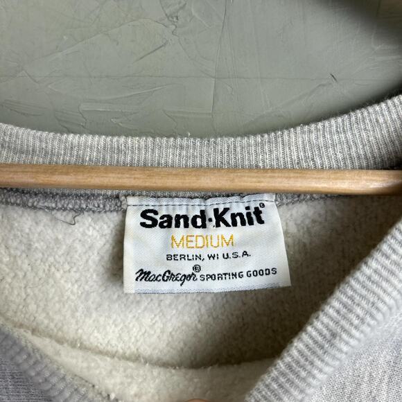 MacGregor Sporting Goods 1970s Sand Knit Medium USA Made Weave Sweatshirt - Picture 2 of 7